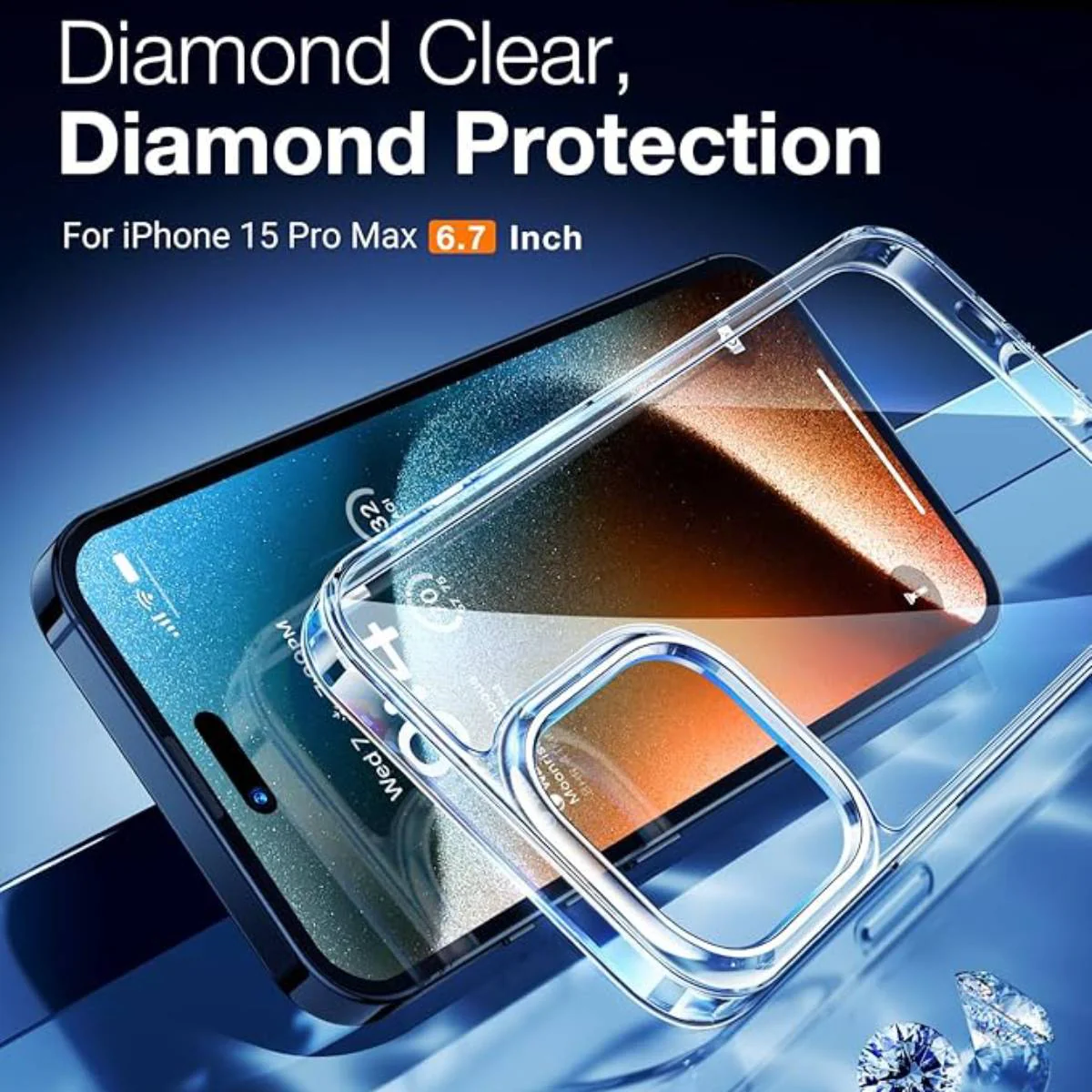 Torra Diamond Case for Apple iPhone 15 Pro Max - Clear - Image 2