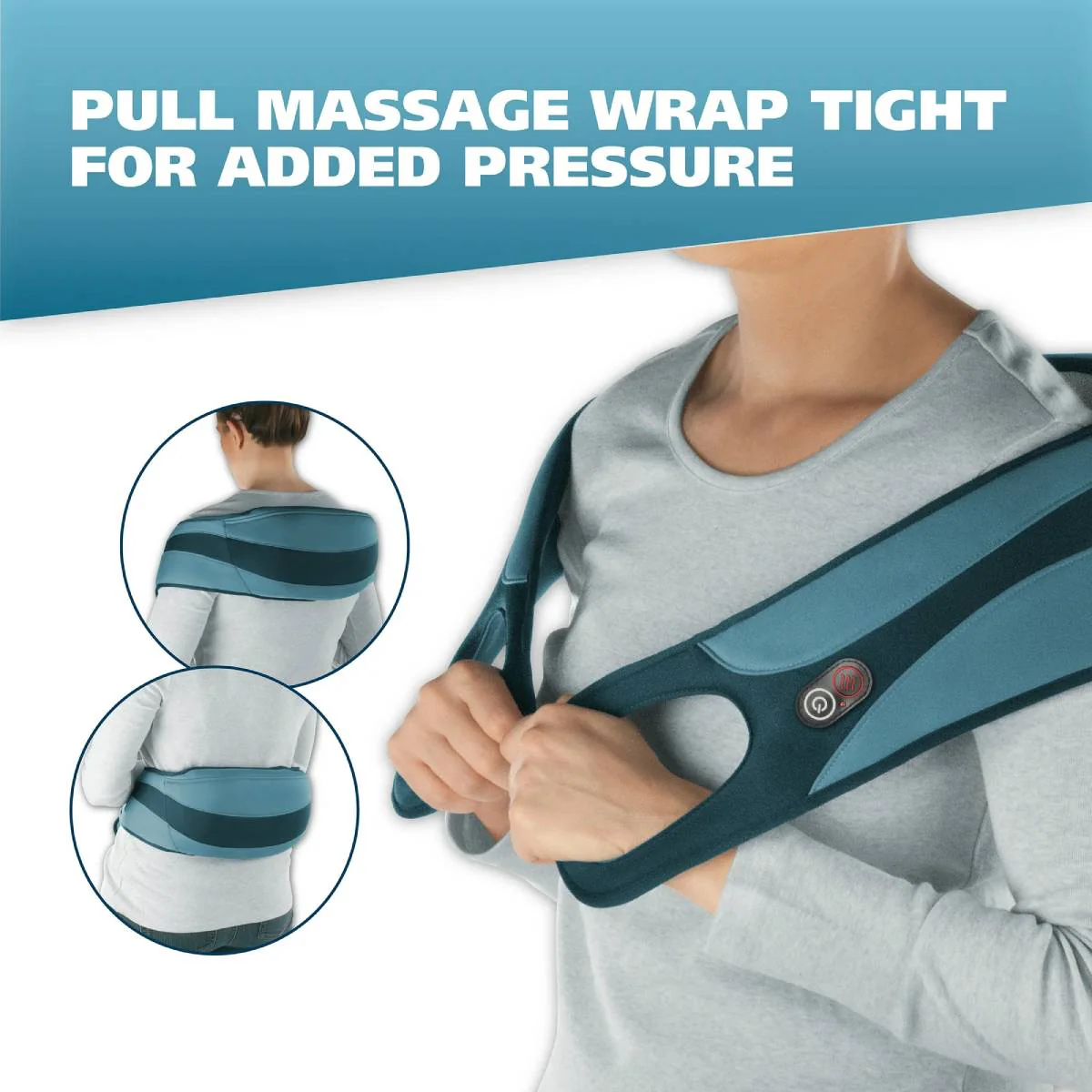 Wahl Heated Therapeutic Shiatsu Massage Wrap - Blue - Image 3