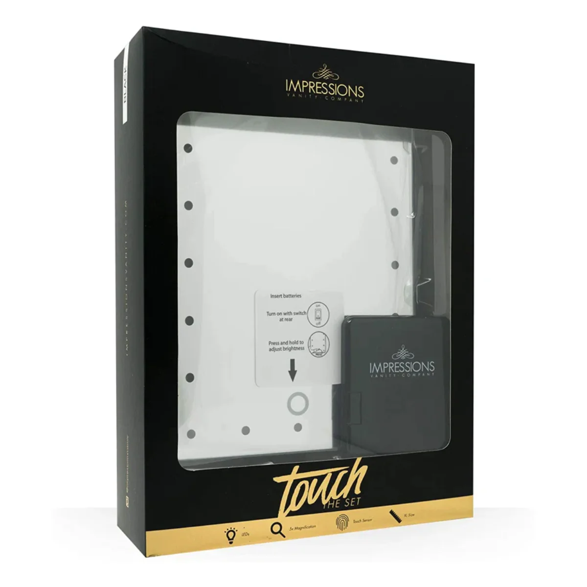 Impressions Vanity Touch XL and Touchup LED Makeup Mirror Set (2-Piece) - Image 3