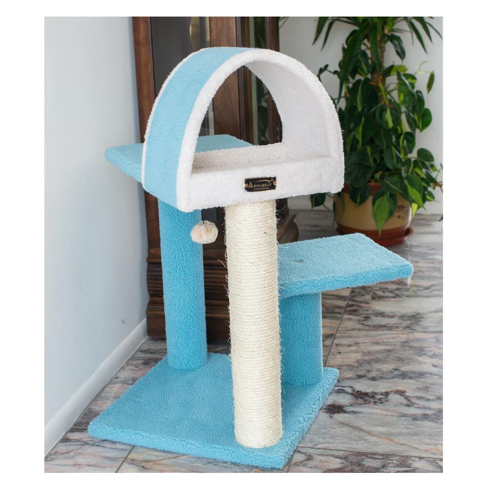 29" Real Wood Cat Tree With Scratcher And Tunnel For Squeeze - Image 10