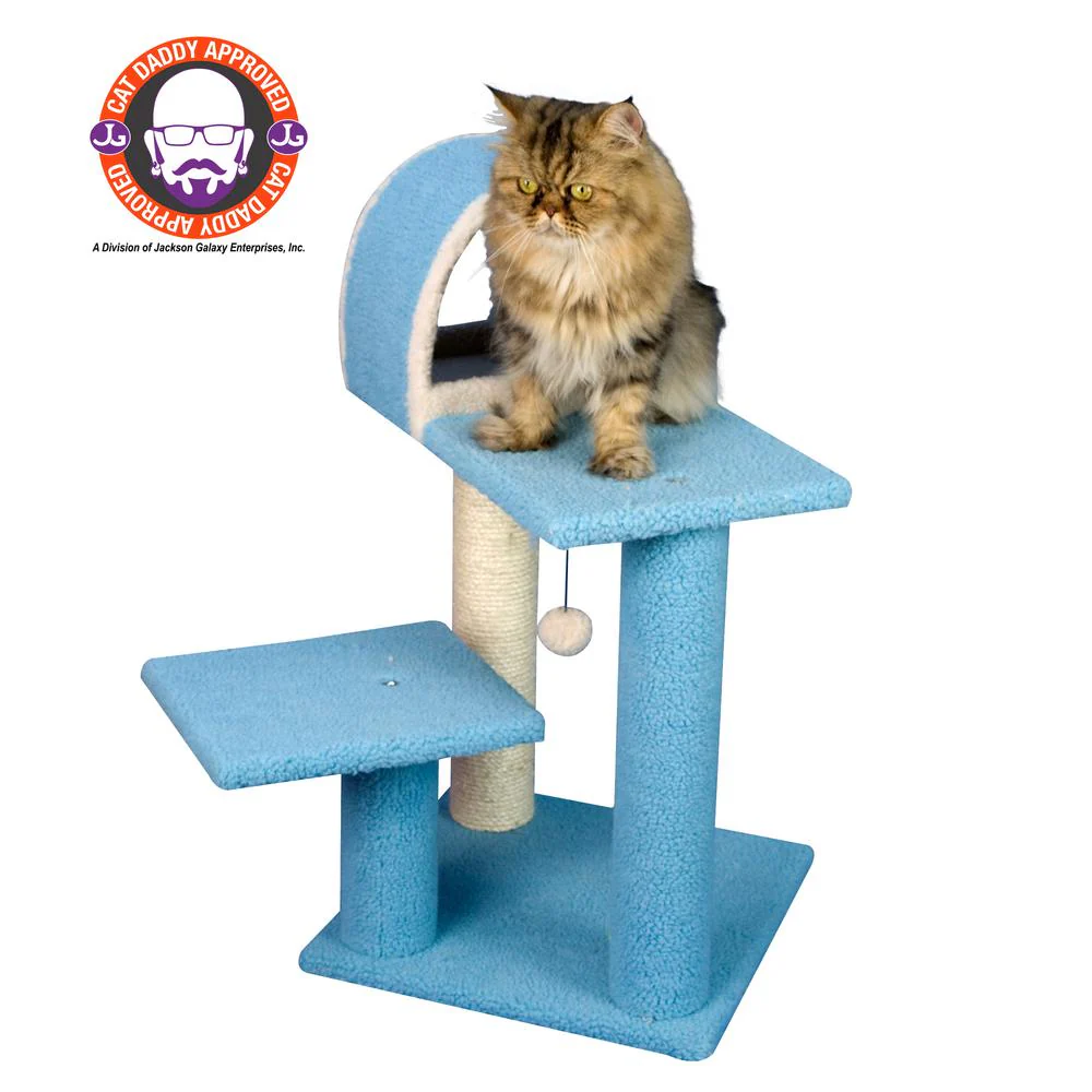 29" Real Wood Cat Tree With Scratcher And Tunnel For Squeeze - Image 6