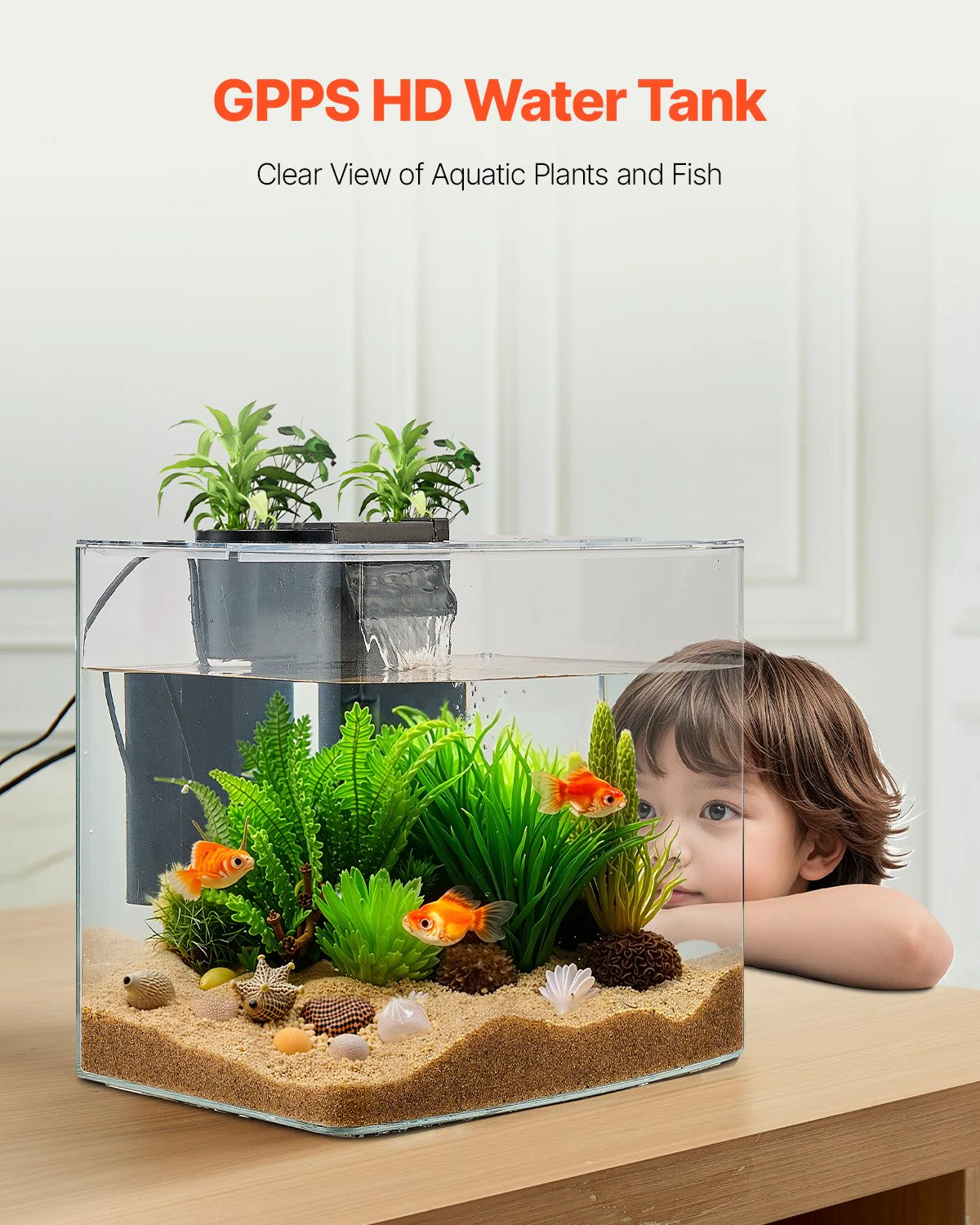 3.5 Gallon Fish Tank Aquarium Smart Arch Clear GPPS 3 Color Self Cleaning - Image 4