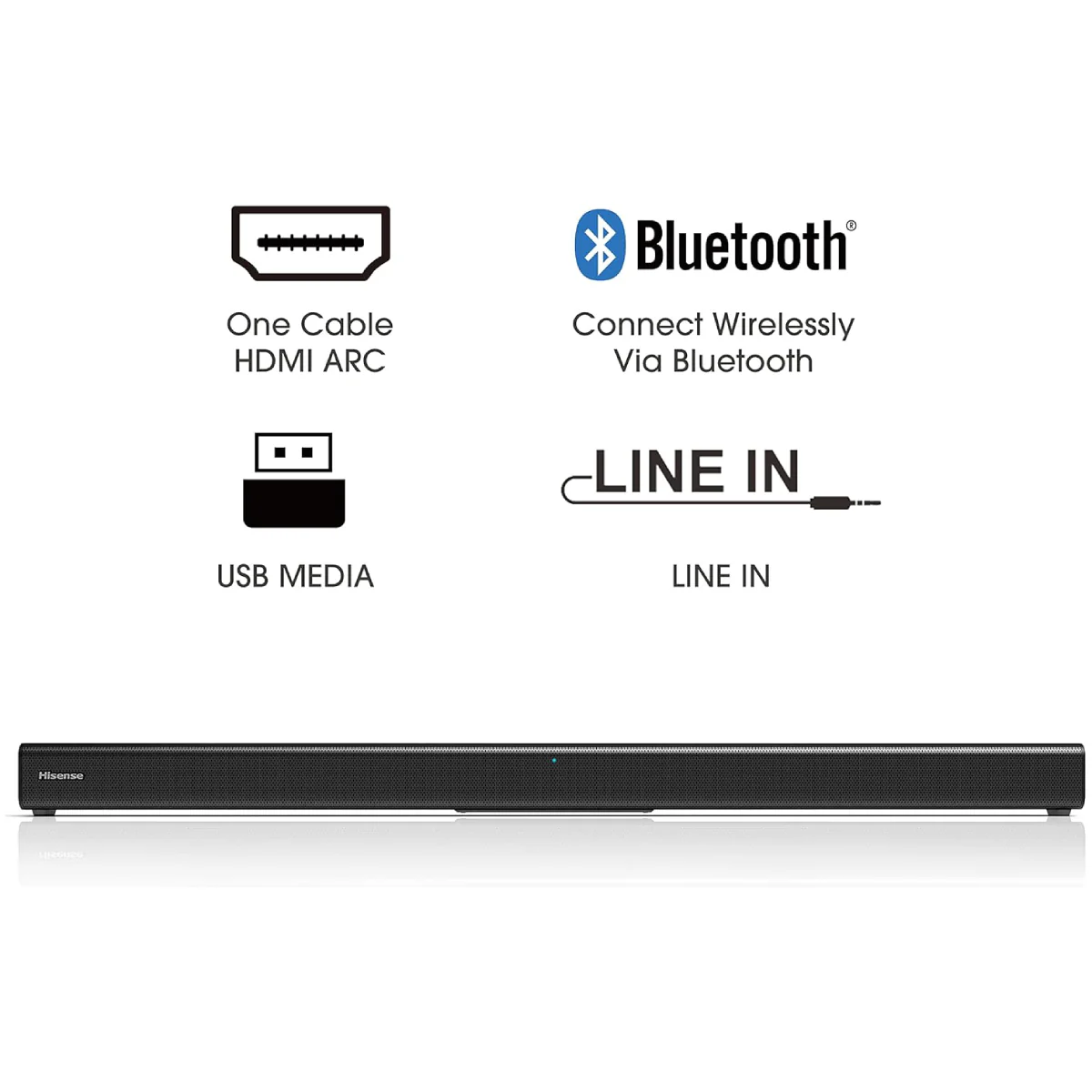 Hisense HS205G 2.0 Channel Sound Bar - Black - Image 4