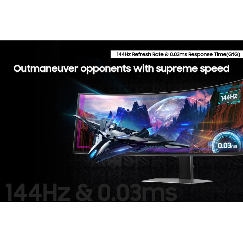 Samsung 49" Odyssey QD-OLED G9 Dual QHD Curved Gaming Monitor (Display Port, HDMI) - Silver - Image 5