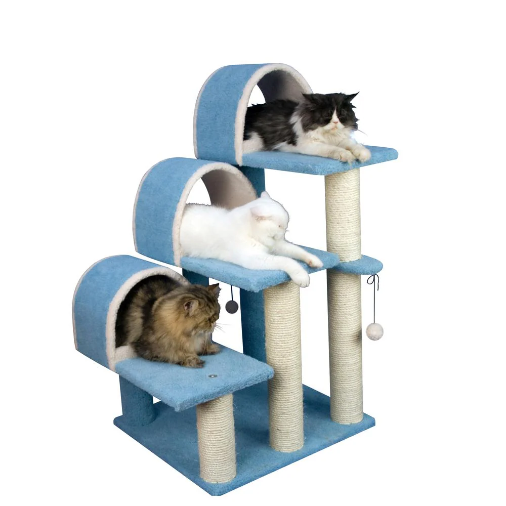 38" High Ivory Real Wood Cat Step Stairs Ramp, Cat Sratcher For Pets Cats - Image 2
