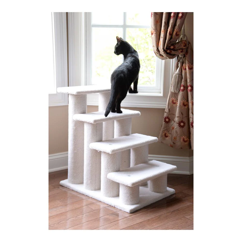 4 Steps Real Wood Ramp For Dogs, Cats, Cat Step Stairs Ramp - Image 2