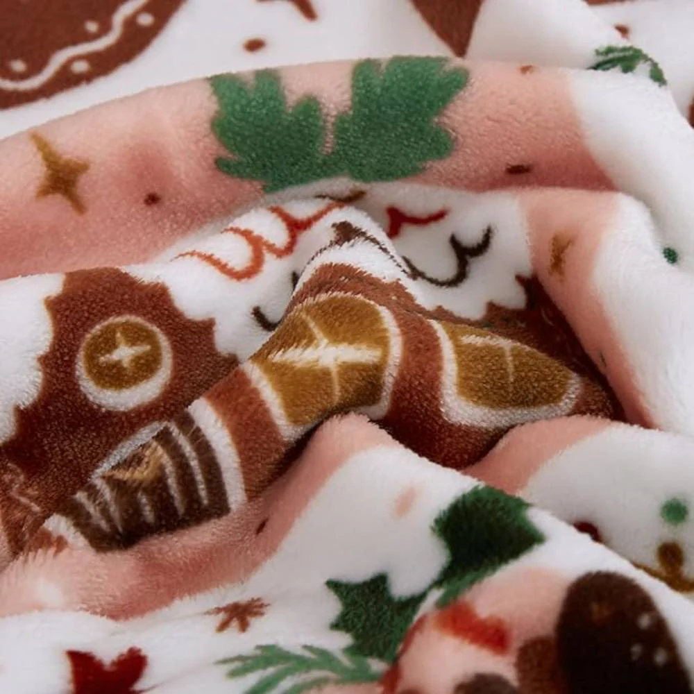 JCrown Double Sided Cookie Patch Holiday Print Throw Blanket - Image 2
