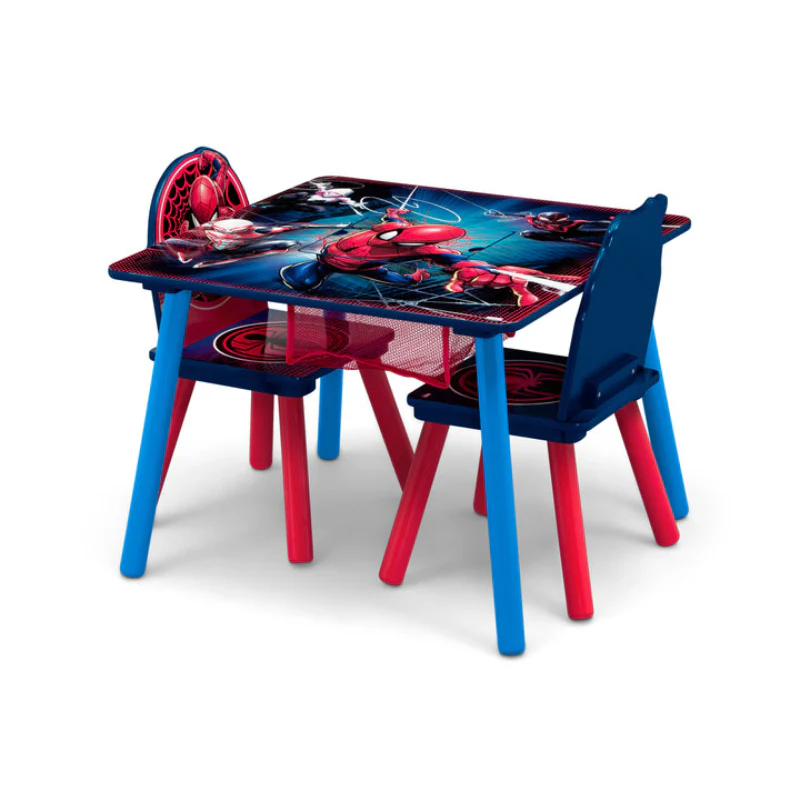 Delta Children Spider-Man Table and Chair Set with Storage - Blue/Red - Image 2