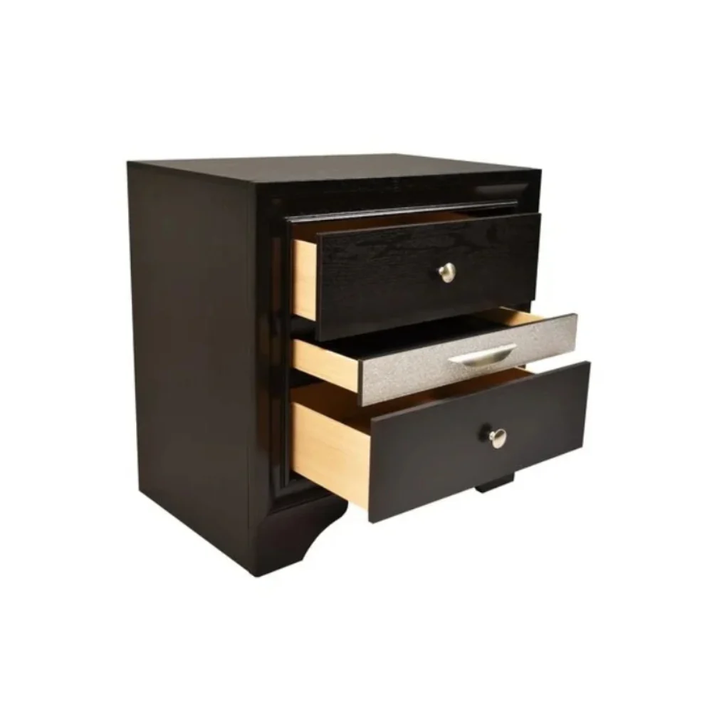Oscar Queen Bed with Nightstand by Best Home - Black - Image 6