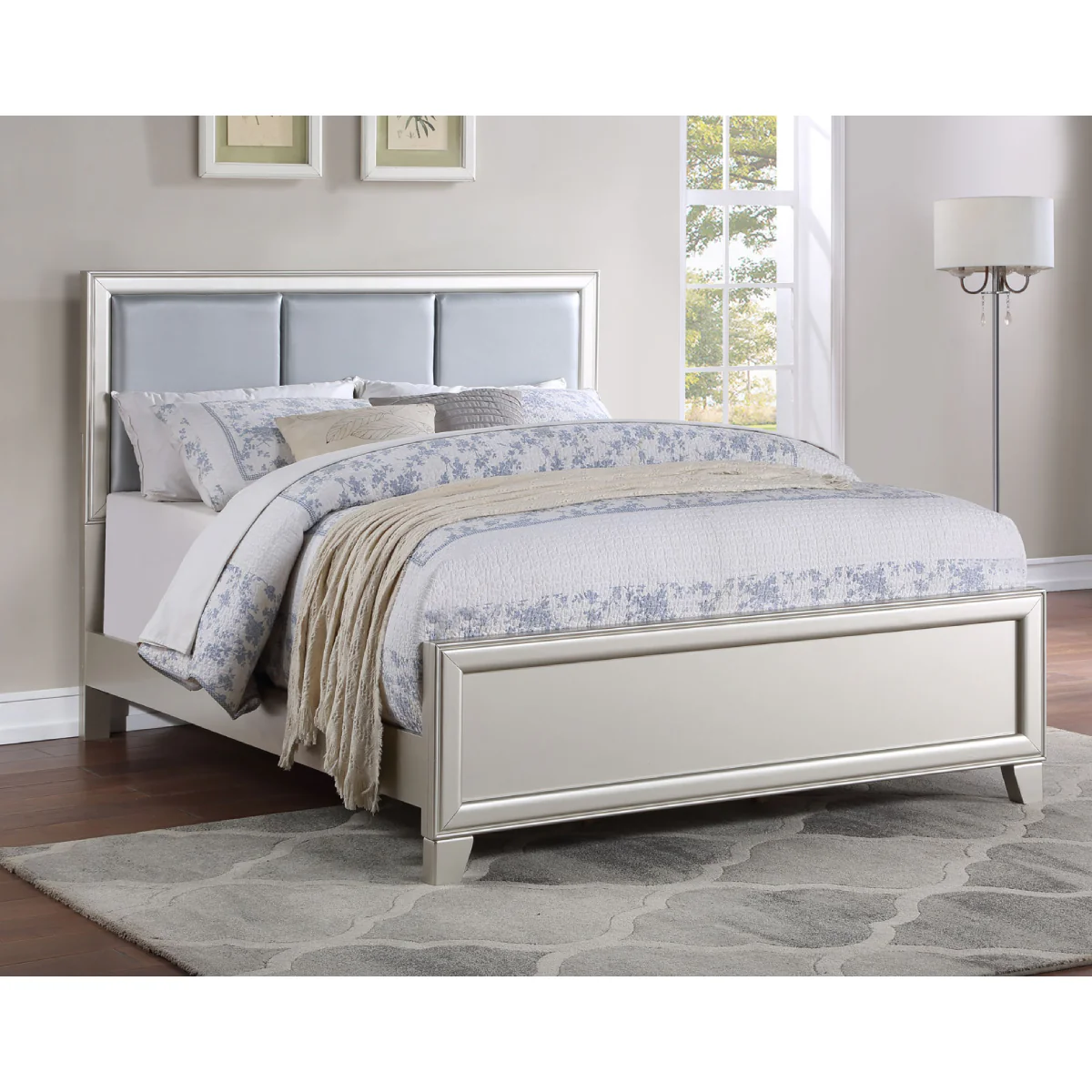 Omni Queen Bed by Steve Silver Company - Silver/Gray - Image 2