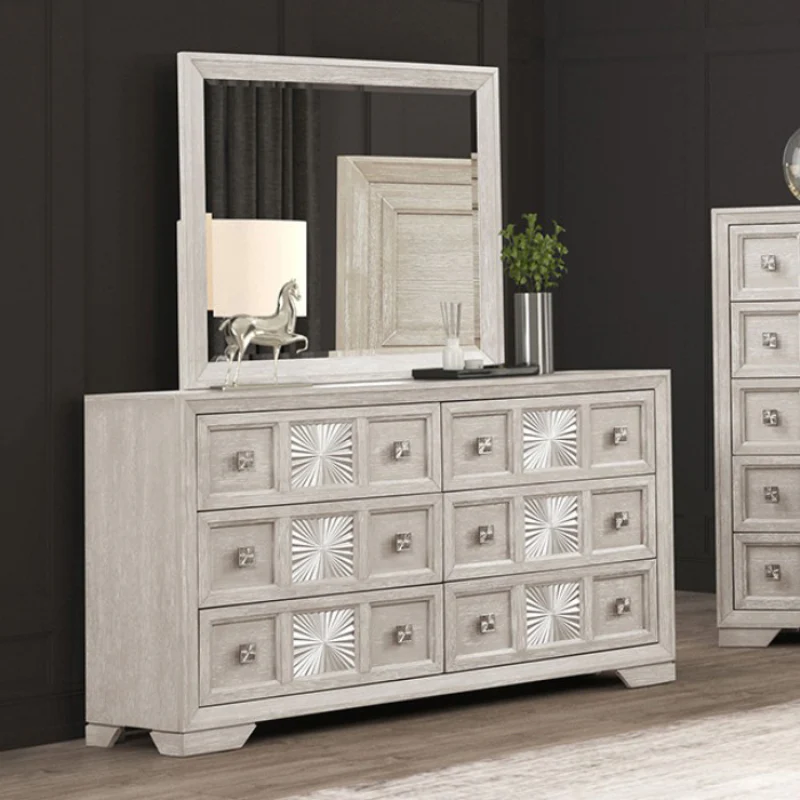 Argenthart King Bedroom Set (4-Piece) by Furniture of America - Gray - Image 4