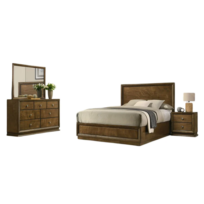 Kirkham Full Bedroom Set (4-Piece) by Furniture of America - Brown - Image 2