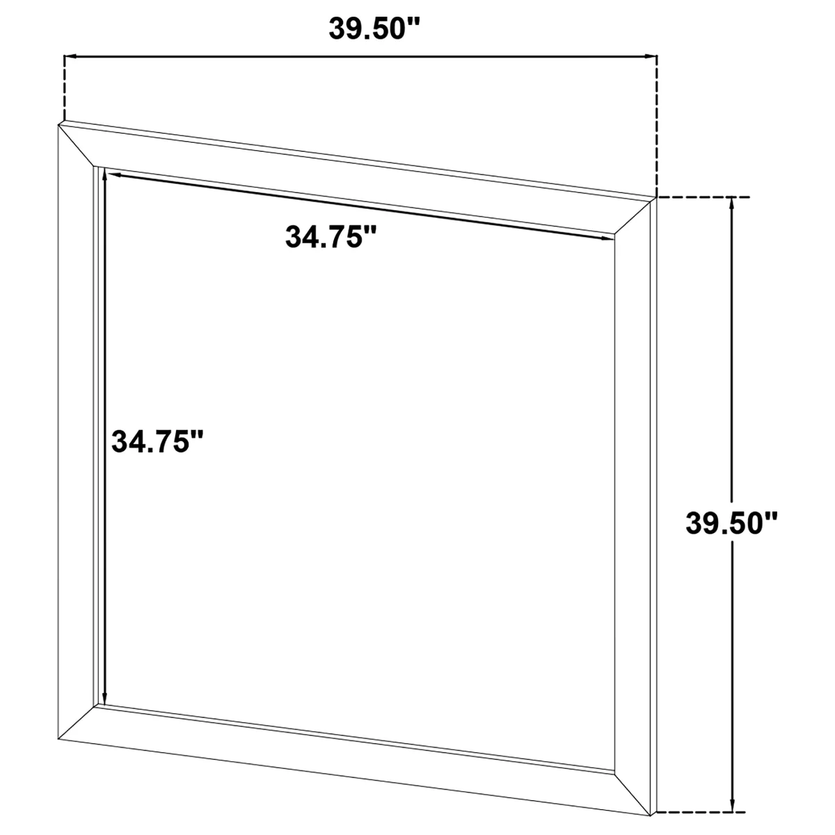 Wright 39.5" Square Dresser Mirror by Coaster - Brown - Image 4