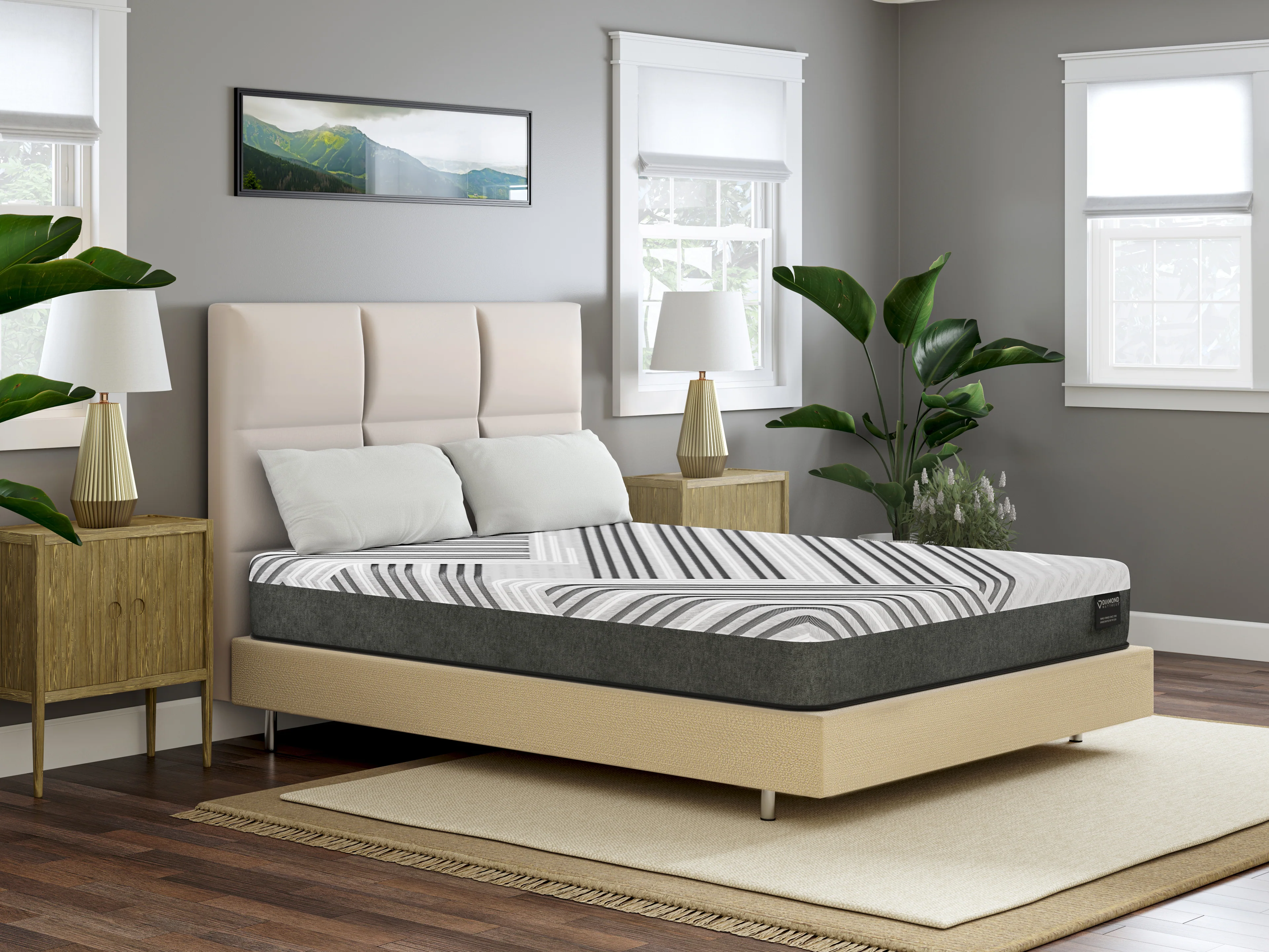 Diamond Mattress Siesta 10" Foam Cooling Medium Mattress - Gray - Image 25