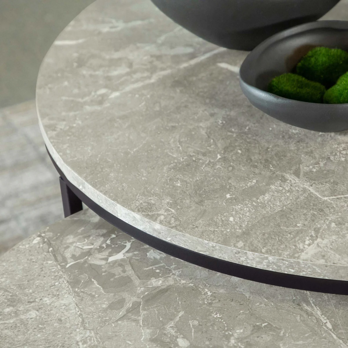 Lainey Round Nesting Coffee Table by Coaster (2-Piece) - Gray - Image 3