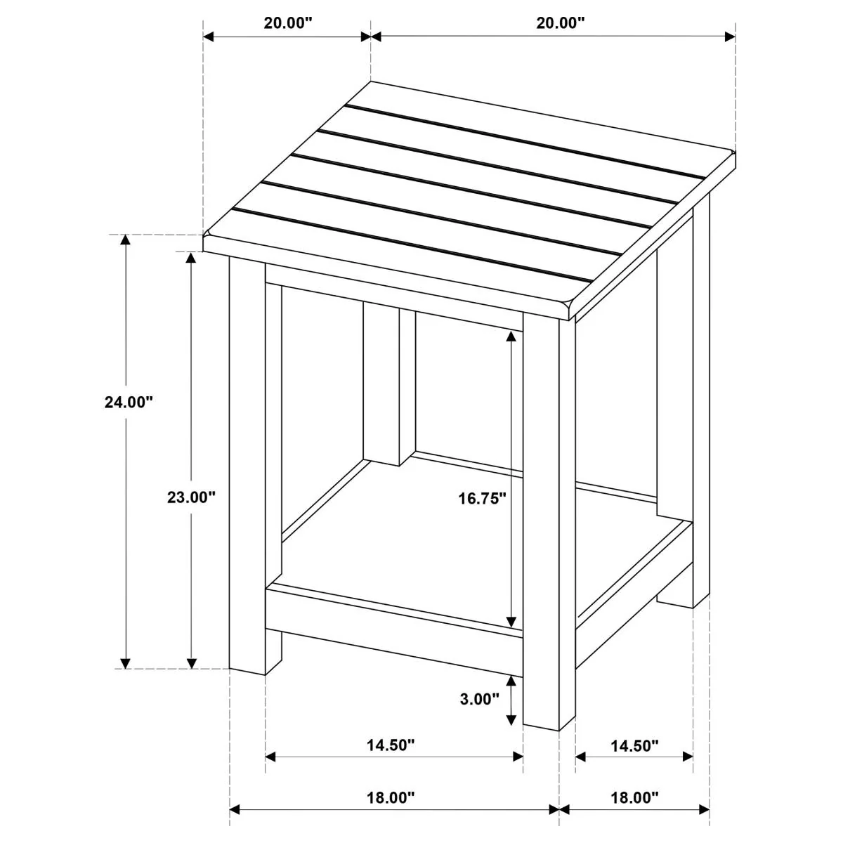 Payne 20" End Table with Shelf by Coaster - Black - Image 5