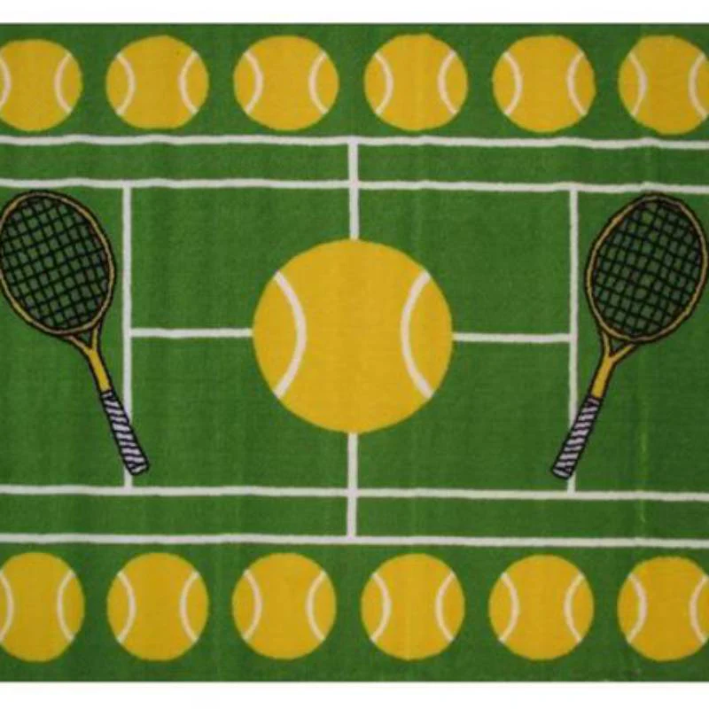 L.A Rugs 3' 3" x 4' 10" Fun Time Tennis Rectangular Area Rug - Green - Image 2