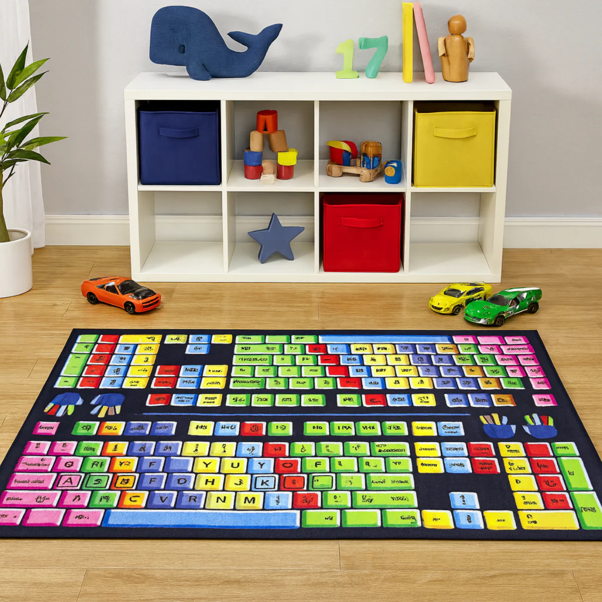 L.A Rugs 4' 3" x 6' 6" Fun Time Keyboard Rectangular Area Rug - Image 2