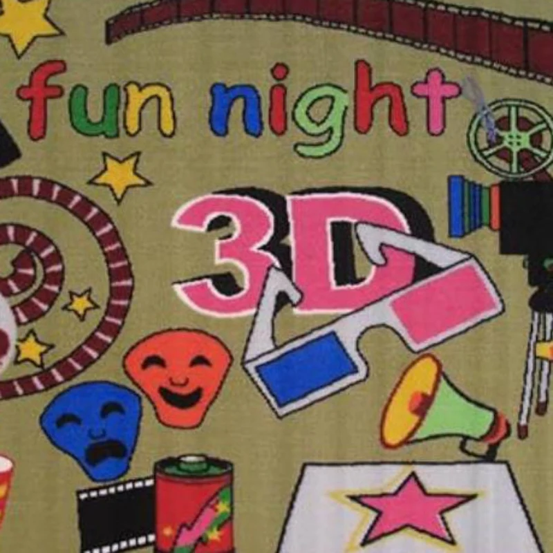L.A Rugs 3'3" x 4'10" Fun Time Movie Rectangular Area Rug - Image 2