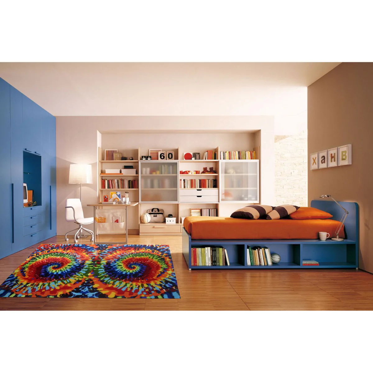 L.A Rugs 4' 3" x 6' 6" Fun Time Tie-Dye Rectangular Area Rug - Image 2