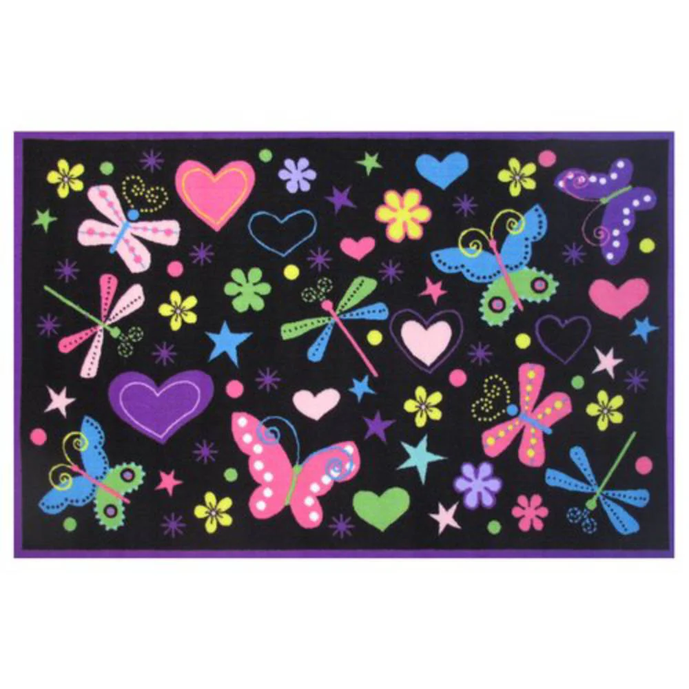 L.A Rugs 3'3" x 4'10" Fun Time Exotic Nature Rectangular Area Rug - Black
