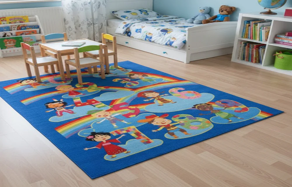 L.A Rugs 1' 7" x 2' 5" Fun Time Kids and Numbers Rectangular Area Rug - Blue - Image 2