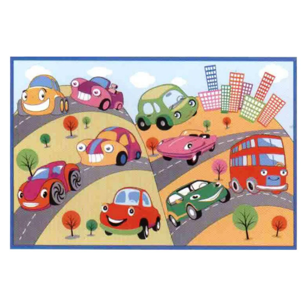 L.A Rugs 3' 3" x 4' 10" Fun Time Cars Rectangular Area Rug
