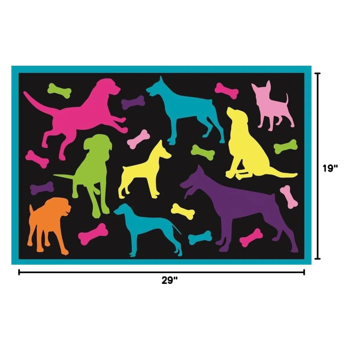 L.A Rugs 1' 7" x 2' 5" Fun Time Bow Wow Rectangular Area Rug - Blue - Image 2