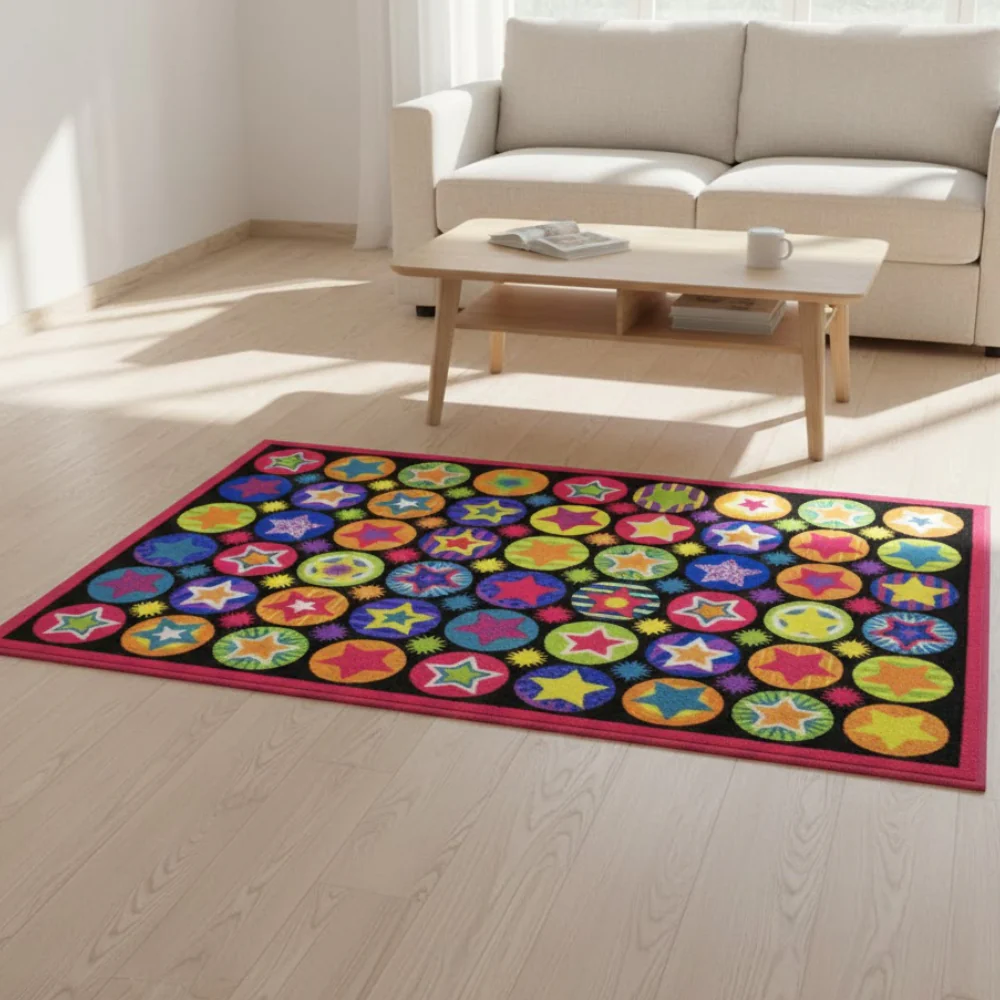 L.A Rugs 3' 3" x 4' 10" Fun Time 78 Stars Rectangular Area Rug - Image 2