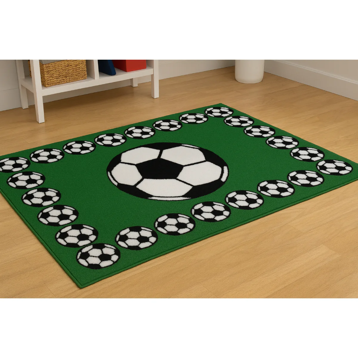 L.A Rugs 1' 7" x 2' 5" Fun Time Soccer Rectangular Area Rug - Green - Image 2
