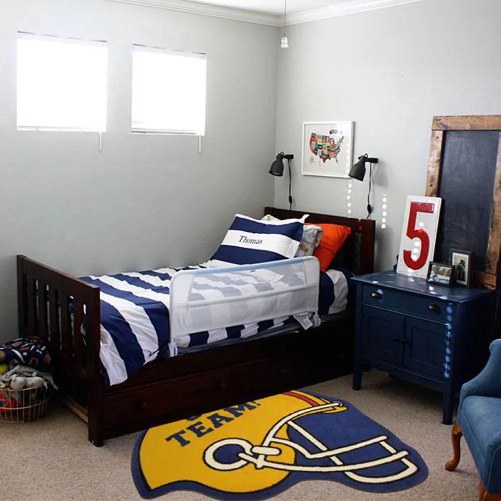 L.A Rugs 3' 3" x 4' 10" Go Team Helmet Cut Area Rug - Image 2