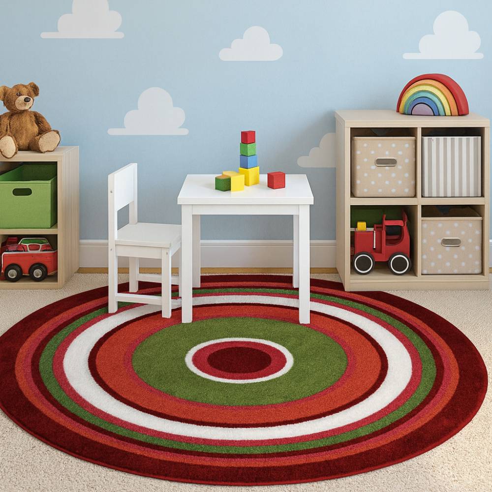 L.A Rugs 4'3" x 4'3" Fun Time Concentric 3 Round Area Rug - Image 2