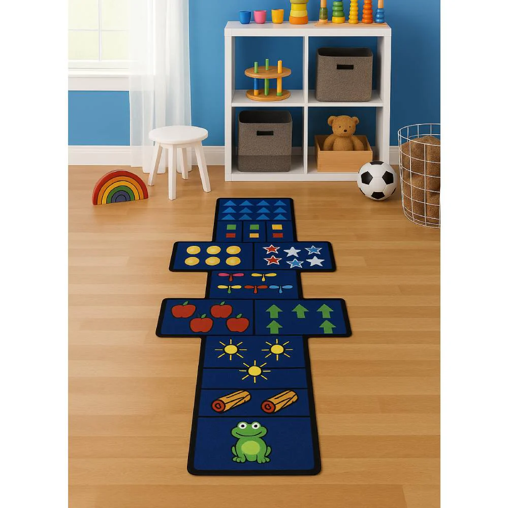 L.A Rugs 6.5" x 2.5" Fun Time Hopscotch Area Rug - Blue - Image 2