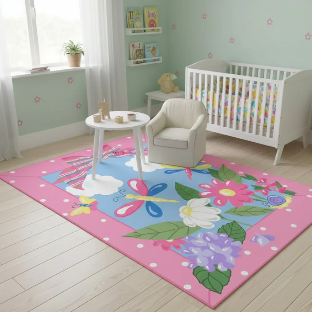 L.A Rugs 3' 3" x 4' 10" Jade Reynolds Rectangular Area Rug - Pink - Image 2