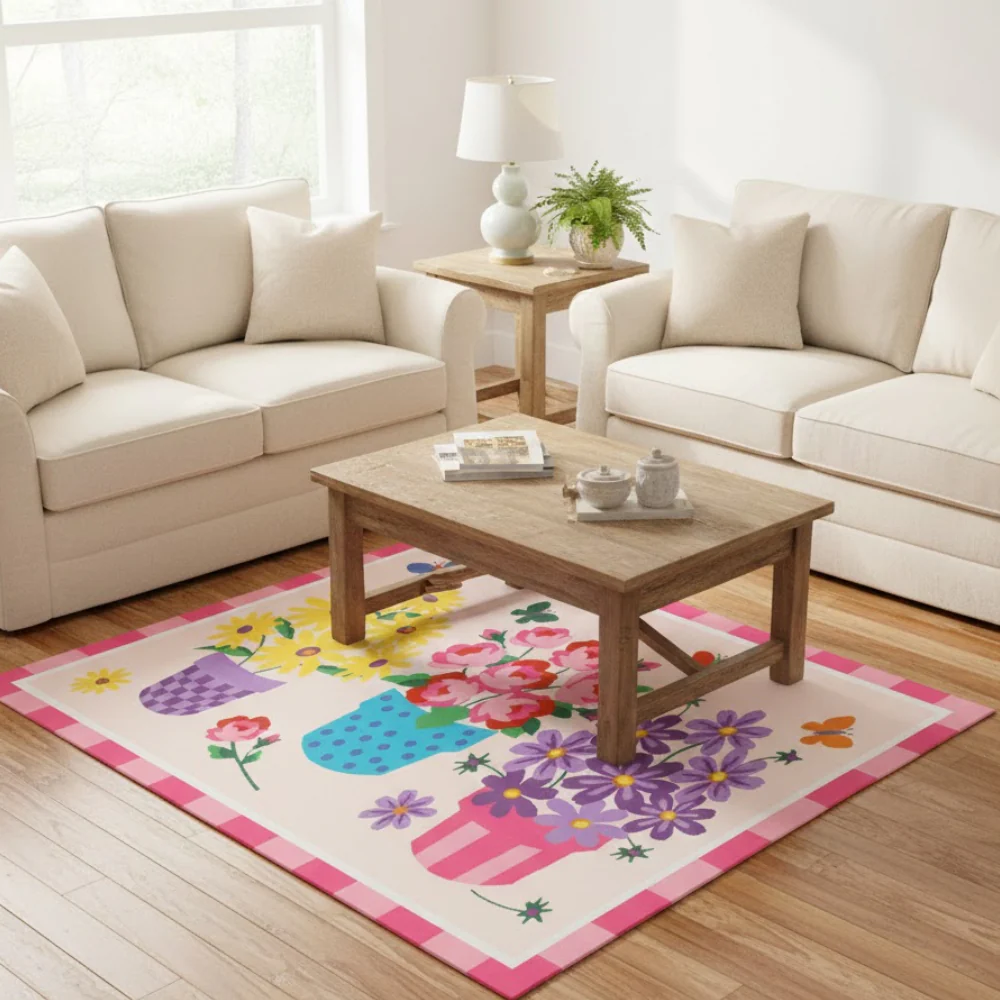 L.A Rugs 1' 7" x 2' 5" Olive Kids Rectangular Area Rug - Pink - Image 2