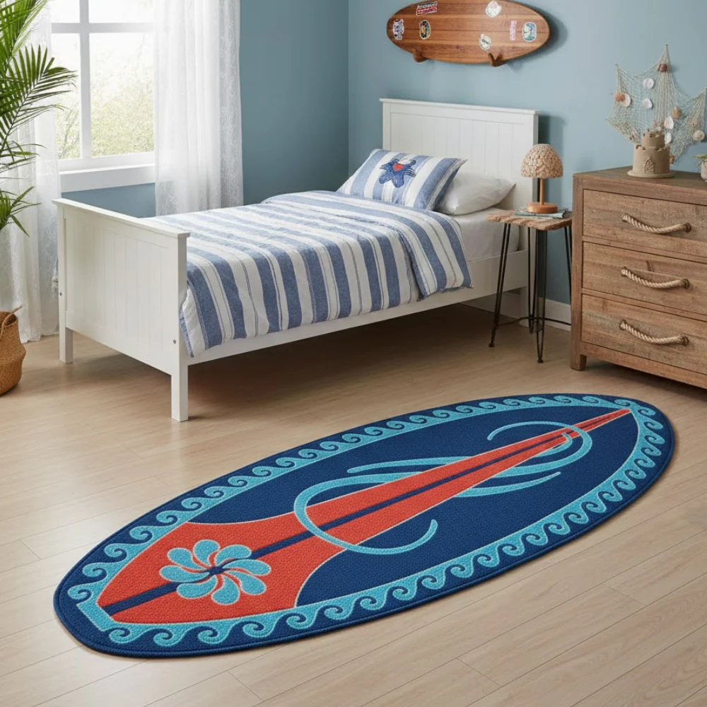 L.A Rugs 1' 7" x 2' 5" Huntington Oval Area Rug - Green - Image 2