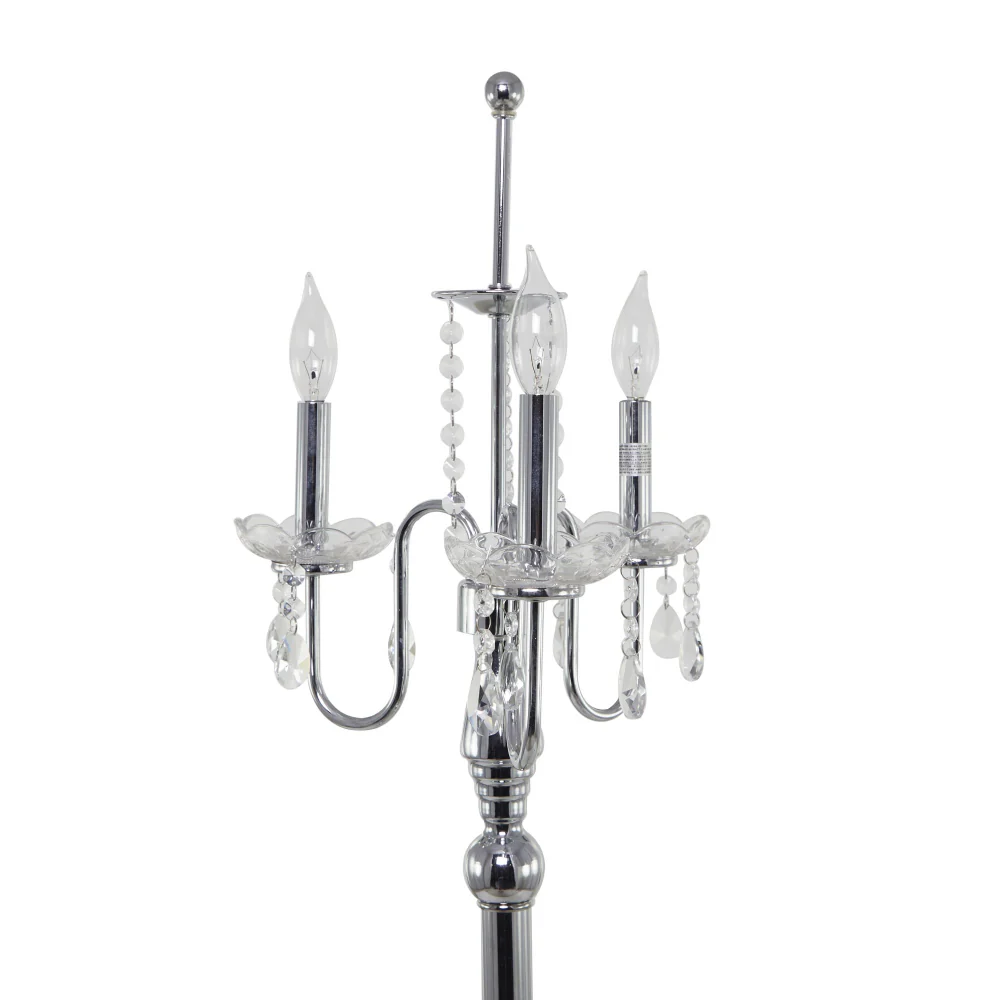 Decor Mache 63" Floor Lamp with 3 Light - Silver - Image 4