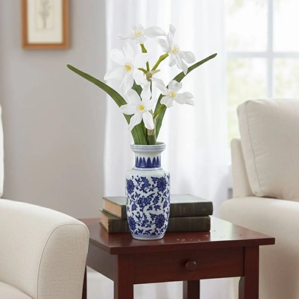 Allstate Floral 12" Daffodil Flower Arrangement with Vase - White - Image 2