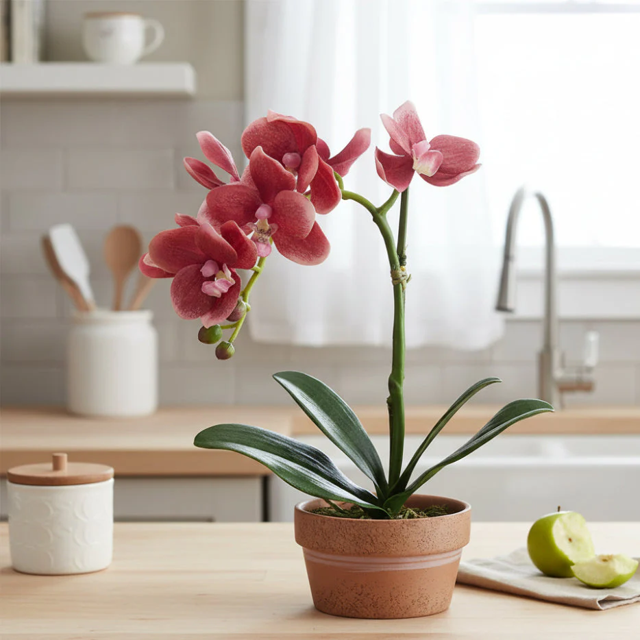 Allstate Floral 11" Phalaenopsis Orchid Flower Arrangement with Terra Cotta Pot - Pink - Image 2