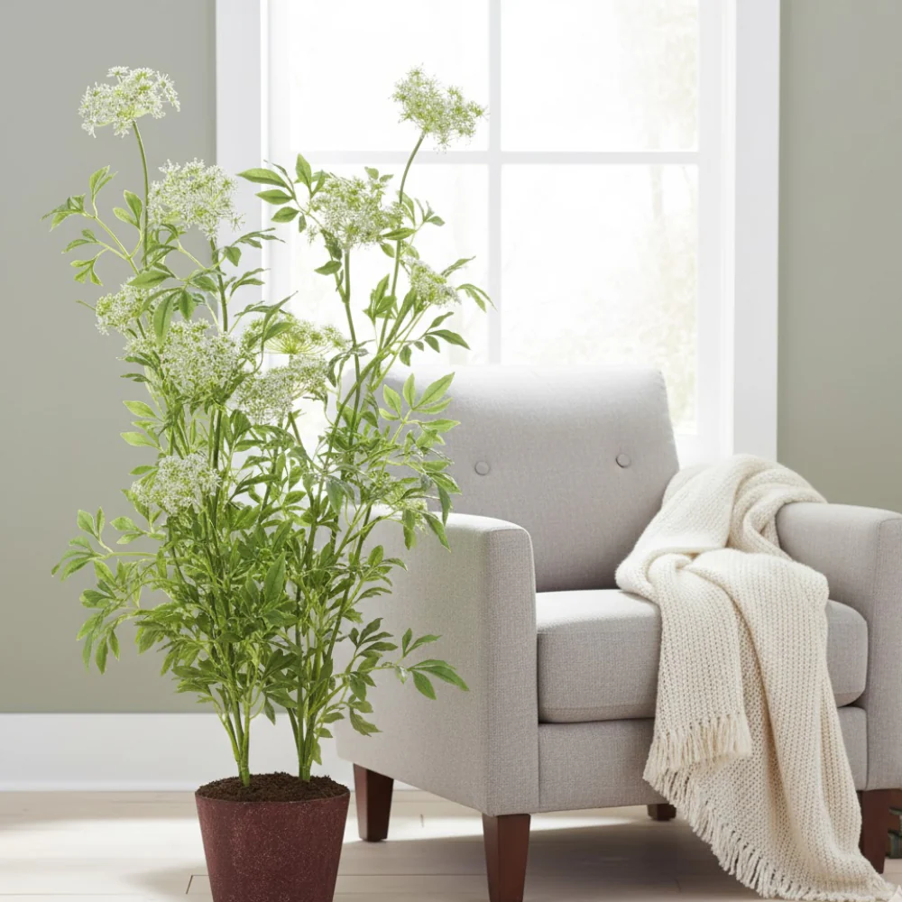 Allstate Floral 40.5" Queen Anne's Lace Plant Flower Arrangement - White - Image 2