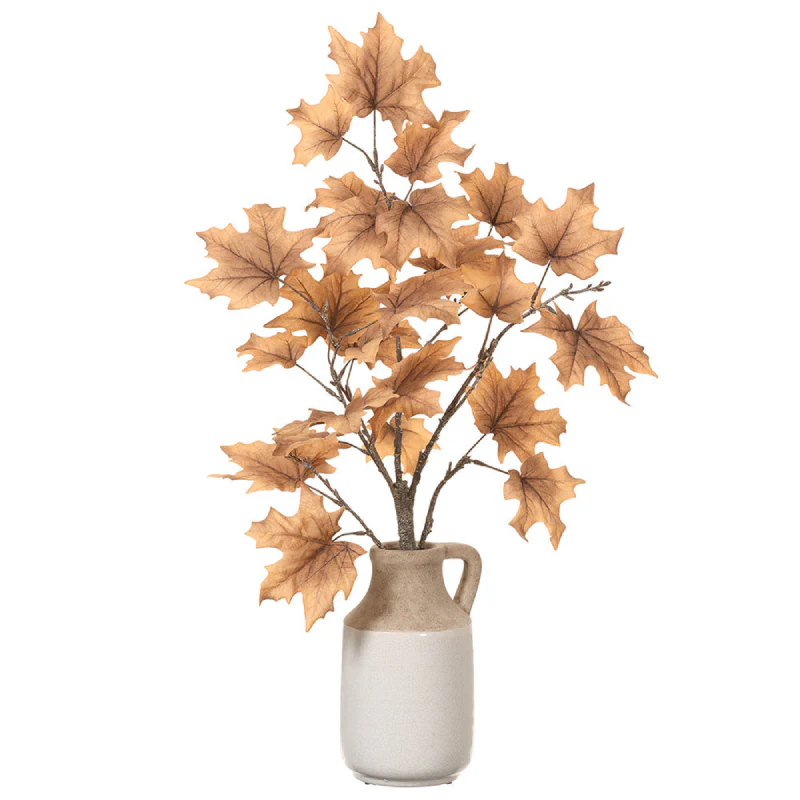 Allstate Floral 28" Maple Leaf Arrangement with Ceramic Vase - Beige/Brown