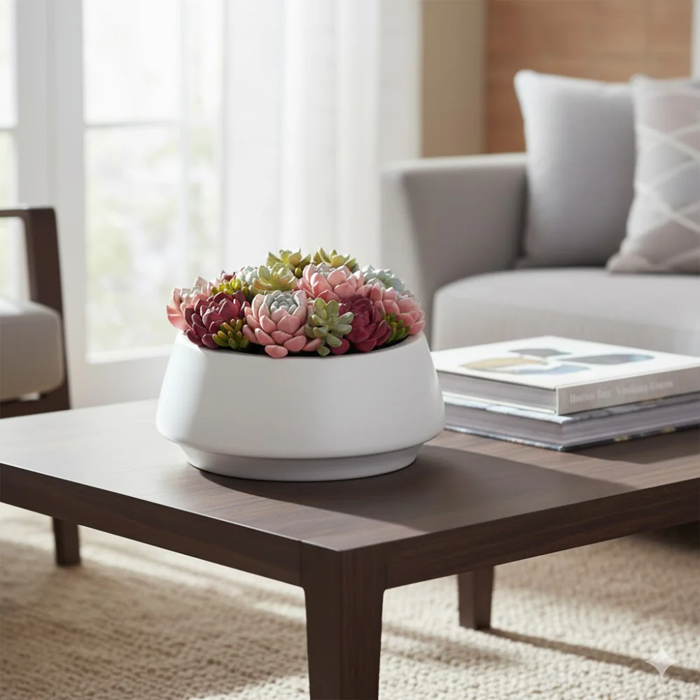 Allstate Floral 6.25" Succulent Garden Artificial Plant with Ceramic Pot - Image 2