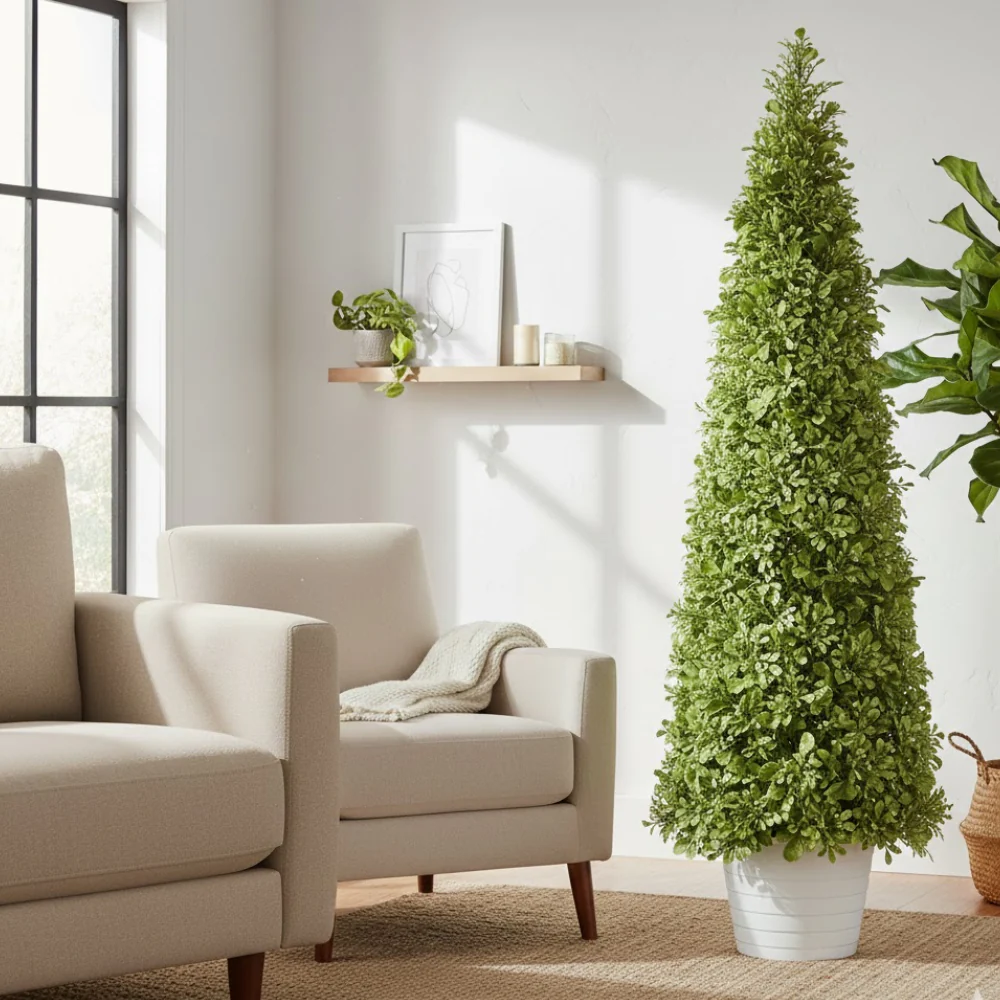 Allstate Floral 27" Boxwood Cone-Shaped Artificial Topiary - Green - Image 2