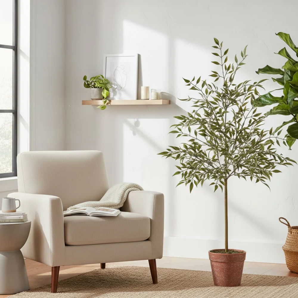 Allstate Floral 24' Bamboo Silk Tree with Pot - Green - Image 2