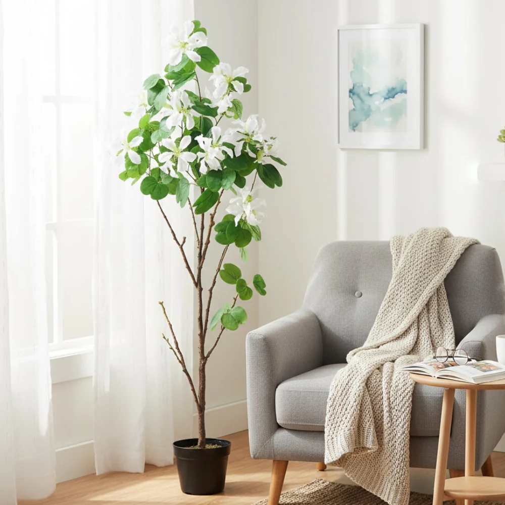 Allstate Floral 5'6" Bauhinia Flowering Tree with Pot - White/Green - Image 2