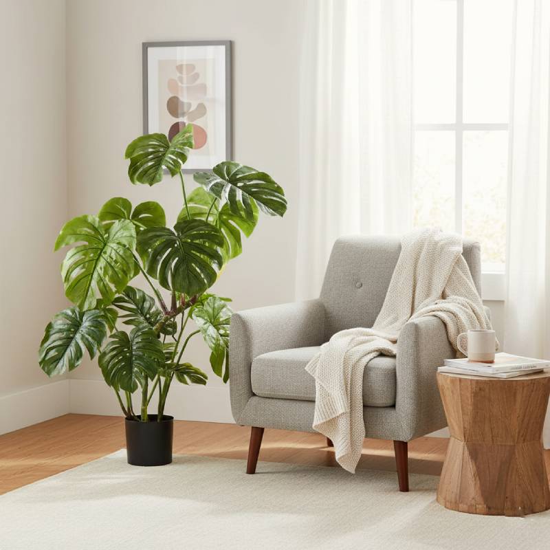 Allstate Floral 48" Split Philodendron Monstera Plant with Plastic Pot - Green - Image 2