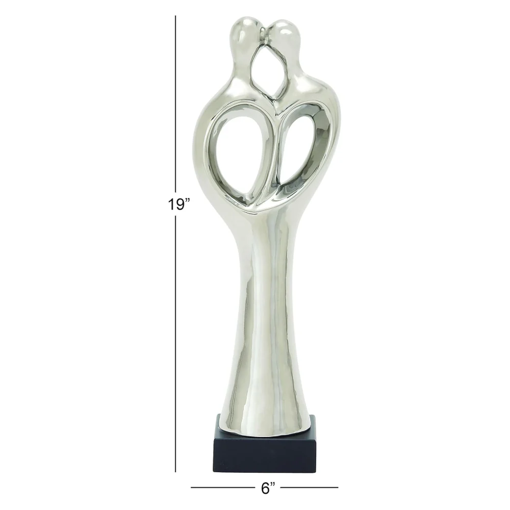 Decor Mache Eclectic 19" Sculpture - Silver - Image 2