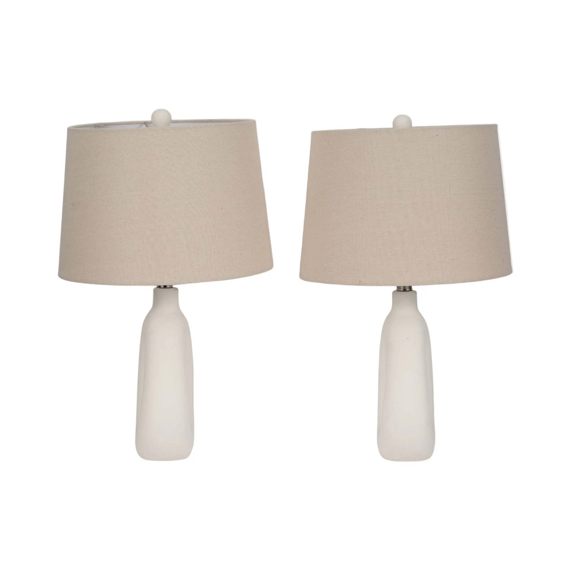 Sagebrook Home 23" Open Cut Out Table Lamp (2-Pieces) - White/Beige - Image 3