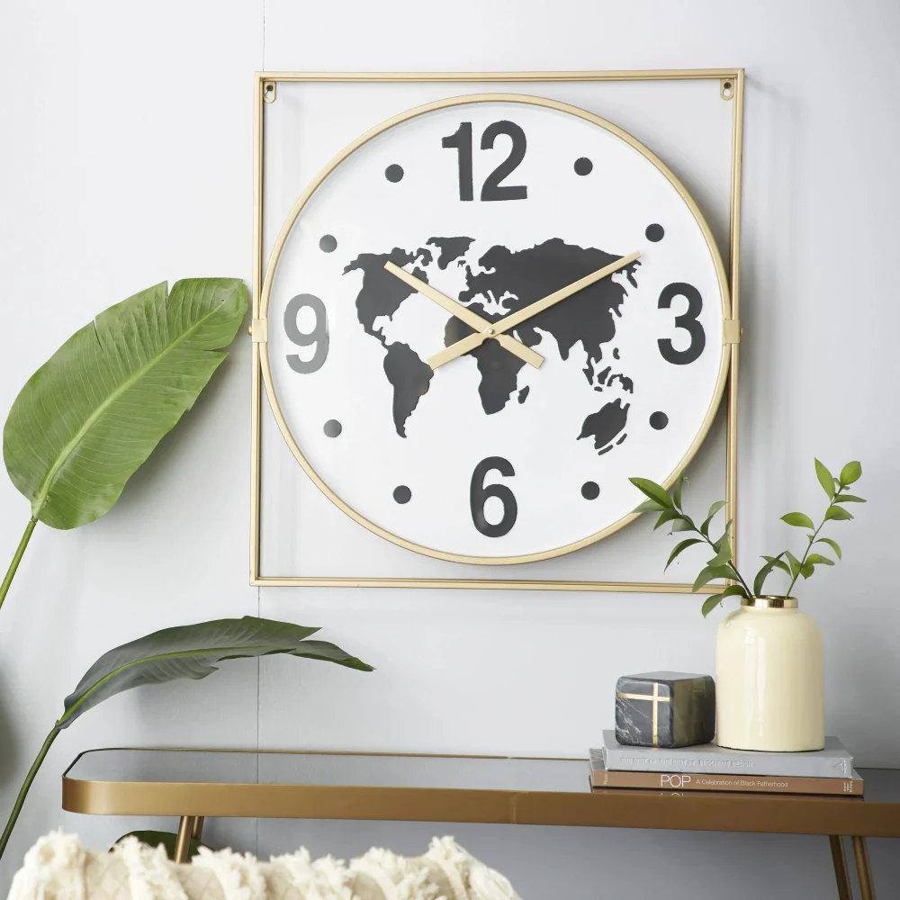 Decor Mache Vintage 26" Wall Clock - Gold/White - Image 6