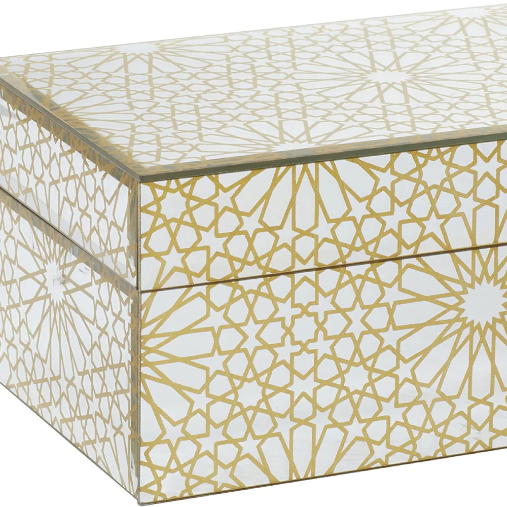 Decor Mache Glam Hinged Lid Jewelry Box (Set of 2) - Gold - Image 4